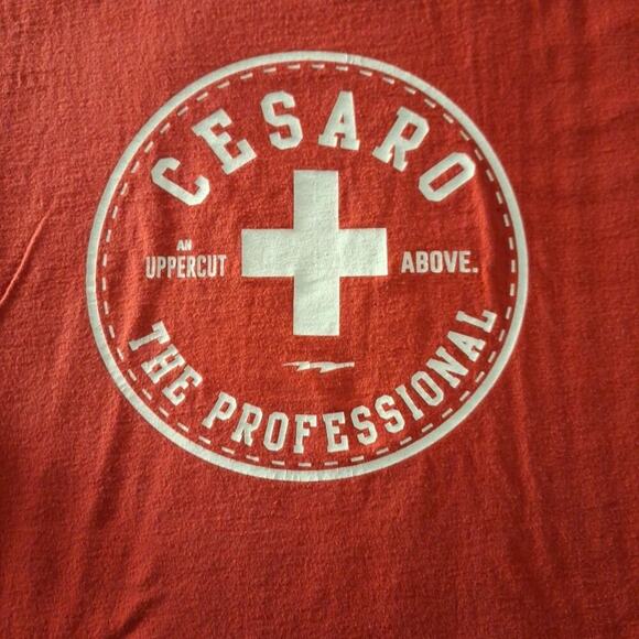 WWE Cesaro The Professional T-Shirt Size 2XL Red Wrestling "An Uppercut Above" - Picture 2 of 8